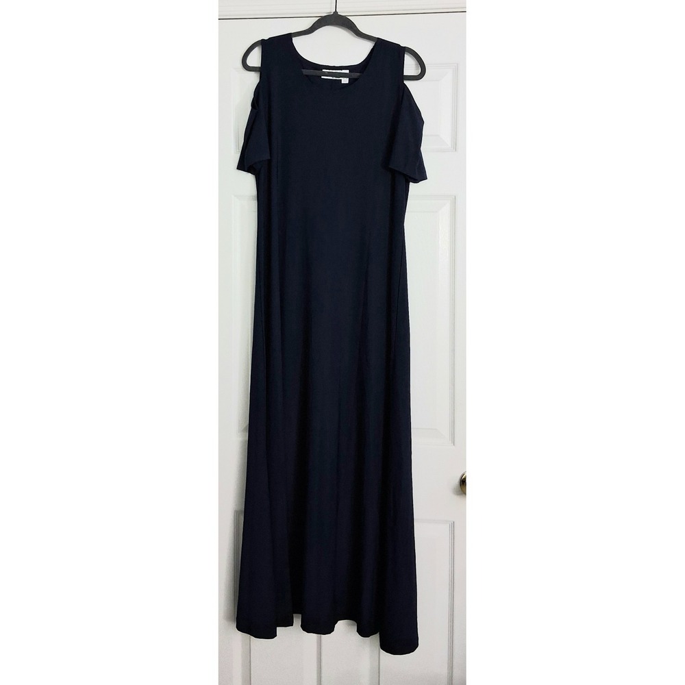 Attitudes By Renee Maxi Dress Women's Size Large Navy Blue Pullover Pre-owned